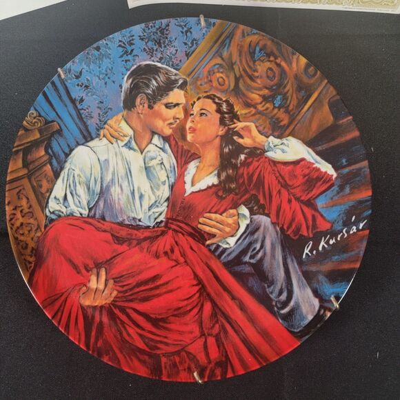 Vintage Collector Plate Knowles Scarlett And Rhett Finale Gone With The Wind - Picture 5 of 11